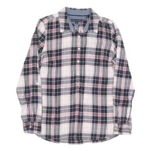 Tommy Hilfiger Pink/Navy/White Plaid 1/2 Button Down Shirt, Size Large